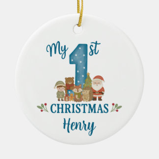 Personalised 1st Christmas Tree Decoration Keramik Ornament