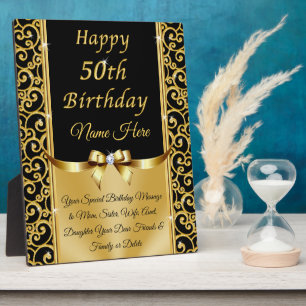 Personalised 50th Birthday Ohrts for Her, 50th Fotoplatte