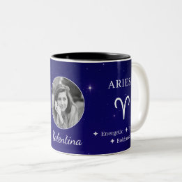 Personalised Aries Zodiac Symbol Traits Coffee Mug Zweifarbige Tasse