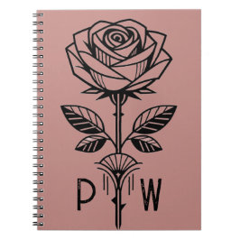 Personalised Art Deco Rose Notebook Notizblock