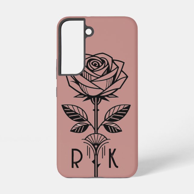 Personalised Art Deco Rose Phone Case - Samsung Samsung Galaxy Hülle (Rückseite)