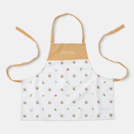 Personalised Autumnal Botanical Fall Pattern Apron Schürze