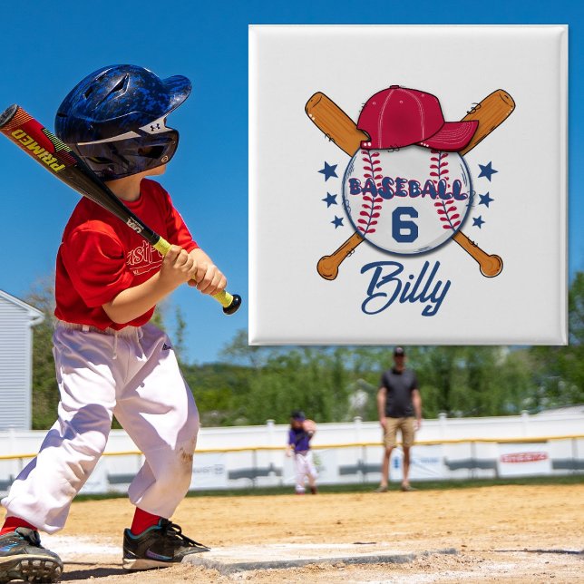 Personalised Baseball Name & Number Button | Custo (Von Creator hochgeladen)