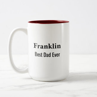Personalised Best Dad Ever Monogrammed Zweifarbige Tasse
