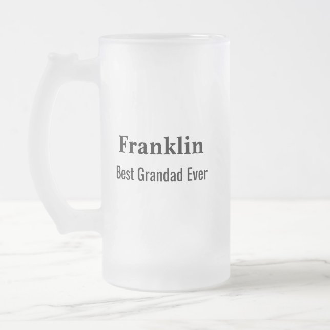 Personalised Best Grandad Ever Monogrammed  Mattglas Bierglas (Links)