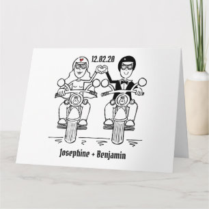 Personalised Biker Motorcycle Wedding Greetings Karte