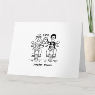 Personalised Biker Motorcycle Wedding Greetings Karte