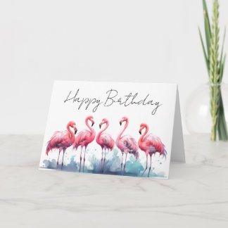 Personalised Birthday Card Flamingo Karte