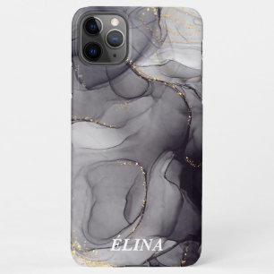 Personalised black and white marble name iPhone 11Pro max hülle