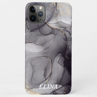 Personalised black and white marble name iPhone 11Pro max hülle