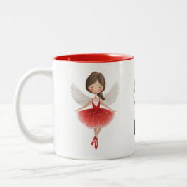 Personalised Christmas Angel  Zweifarbige Tasse