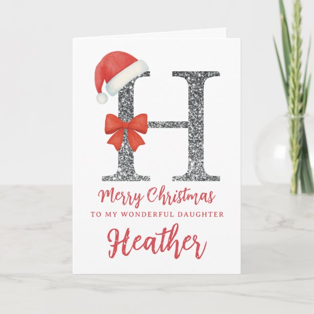 Personalised Christmas Card - Letter H Karte (Vorderseite)