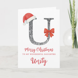 Personalised Christmas Card - Letter U Karte