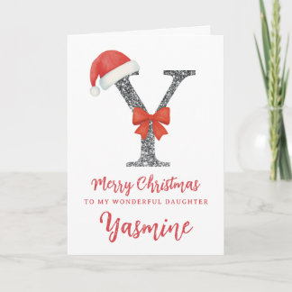Personalised Christmas Card - Letter Y Karte