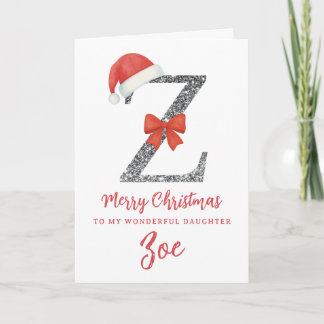 Personalised Christmas Card - Letter Z Karte