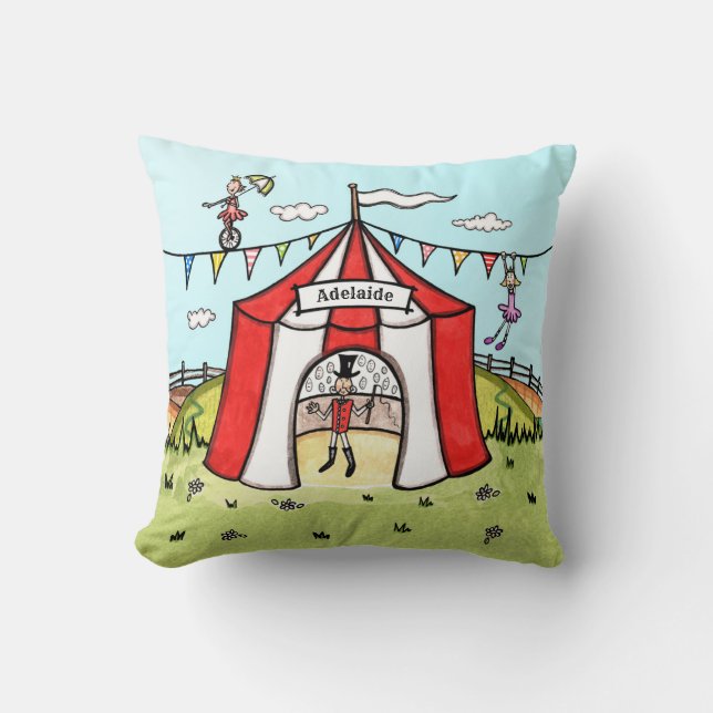 Personalised Circus Scene  Kissen (Vorderseite)