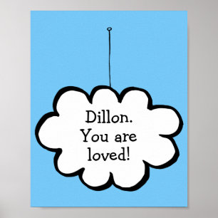 Personalised Cloud on a String Poster