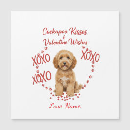 Personalised Cockapoo Kisses Valentine Wishes Magnetkarte