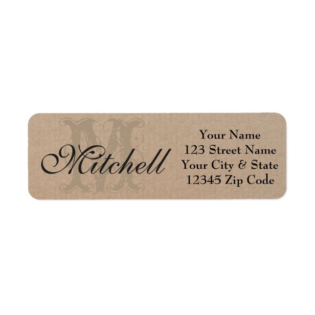 Personalised craft paper return address labels (Vorne)