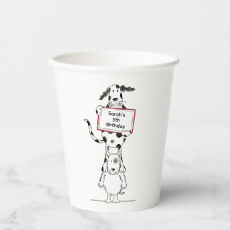 Personalised Cute Dog Acrobats Birthday Pappbecher