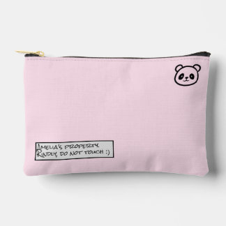 Personalised Cute Panda Illustration Zipper Pouch Zubehörtasche