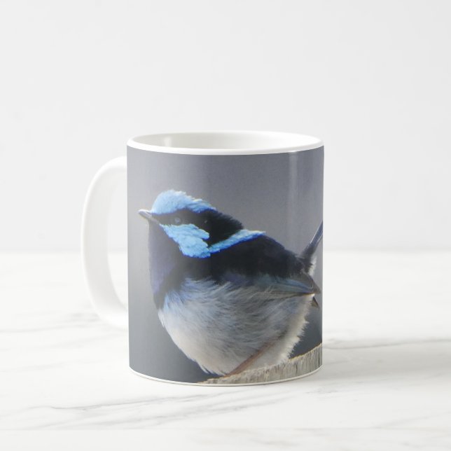 Personalised Cute Superb Fairywren Coffee Mug Kaffeetasse (Vorderseite Links)