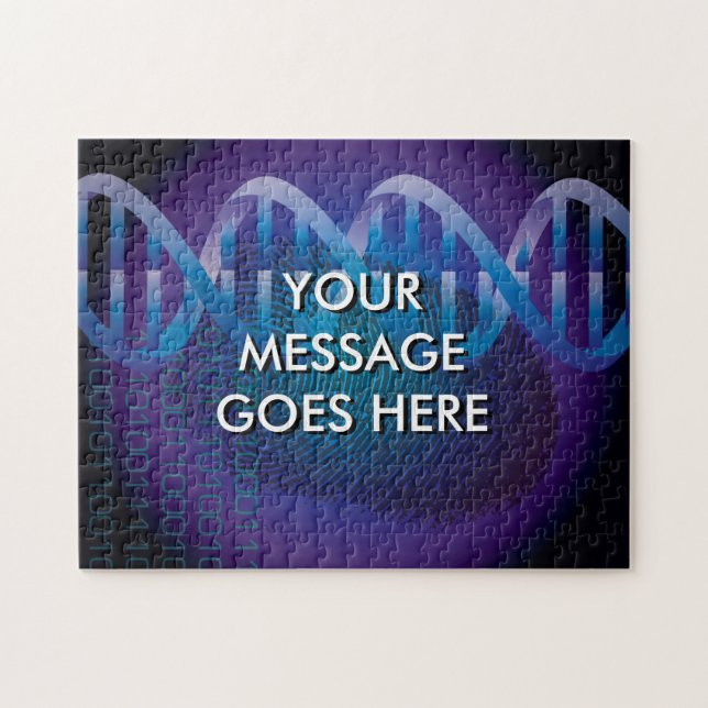 Personalised DNA Fingerprint Science Puzzle (Horizontal)