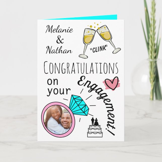 Personalised Engagement Gratulationen Foto Card Karte (Vorderseite)