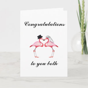 Personalised Flamingo Wedding Card Karte