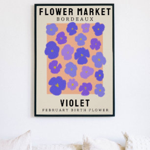 Personalised Flower Market Birth flower Art Print Poster