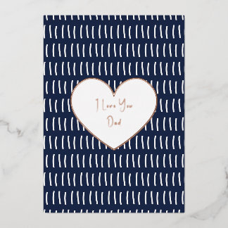 Personalised Foil Text Father's Day Card. Folien Feiertagskarte
