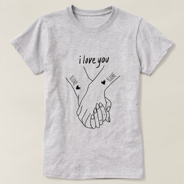 Personalised  for couples on the day of love T-Shirt (Design vorne)