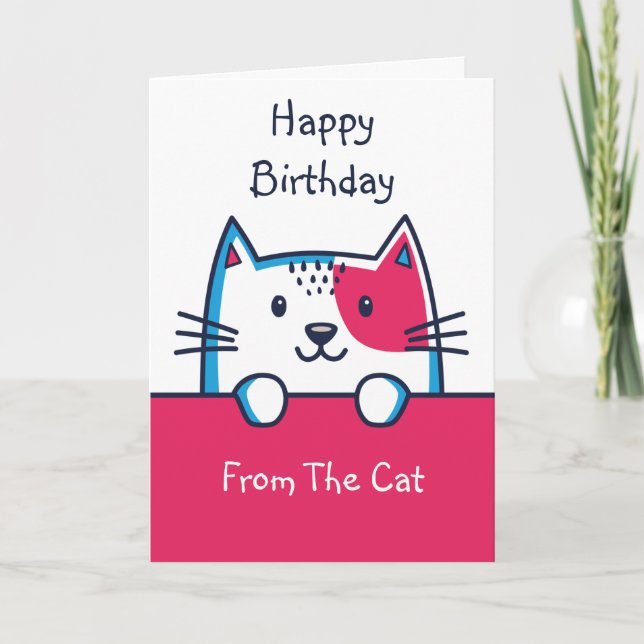 Personalised From The Cat Birthday Karte (Vorderseite)