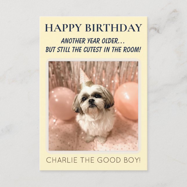 Personalised Funny Happy Birthday With Dog Picture Karte (Vorderseite)