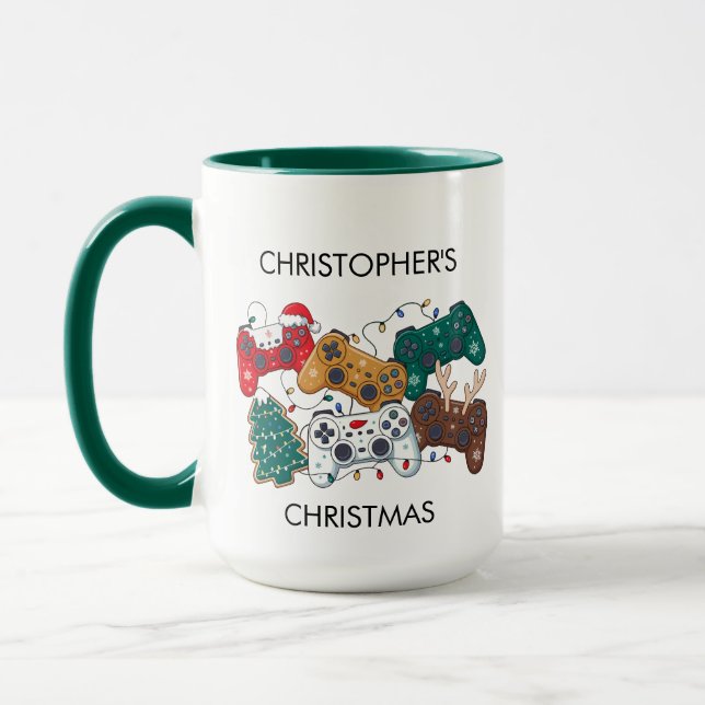Personalised Gamer Christmas Tasse (Links)