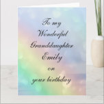 Personalised Granddaughter Birthday Karte<br><div class="desc">Beautiful Personalised Happy Birthday Granddaughter Greeting Card.</div>