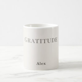 Personalised Gratitude – Minimal Typography Design Kaffeetasse
