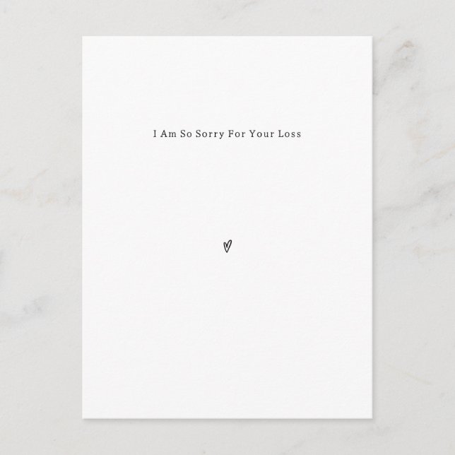 Personalised Grief Mourning Sorry For Your Loss. Postkarte (Vorderseite)