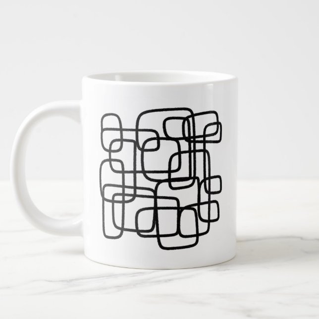 Personalised Initial Minimalist Abstract Line Art  Jumbo-Tasse (Links)