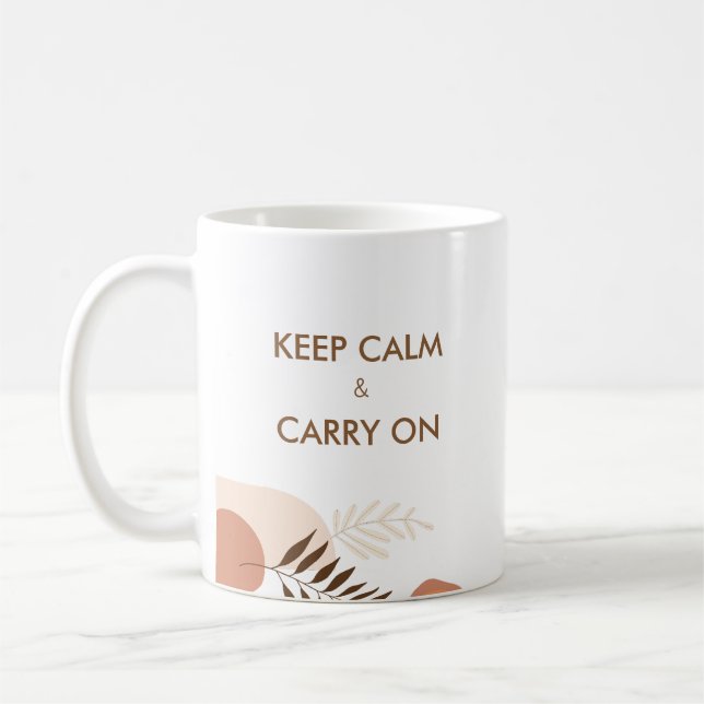 Personalised Keep Calm & Carry On Modern Chic  Kaffeetasse (Links)
