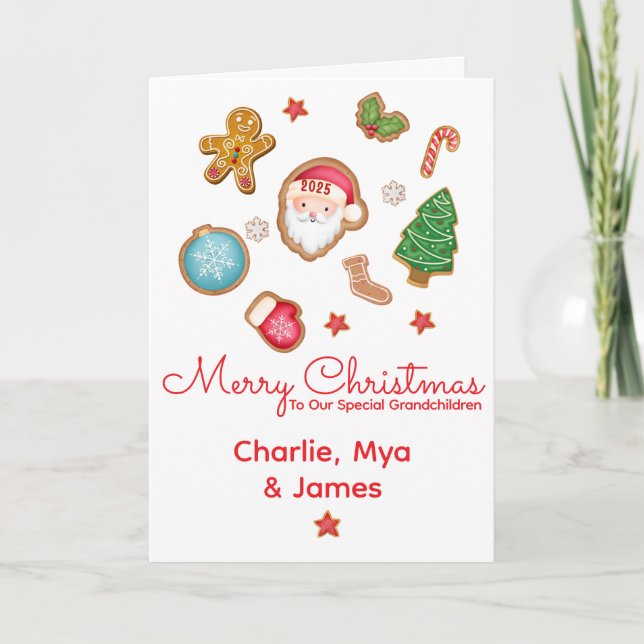 Personalised Kids’ Christmas Card | Cute Festive D Karte (Vorderseite)