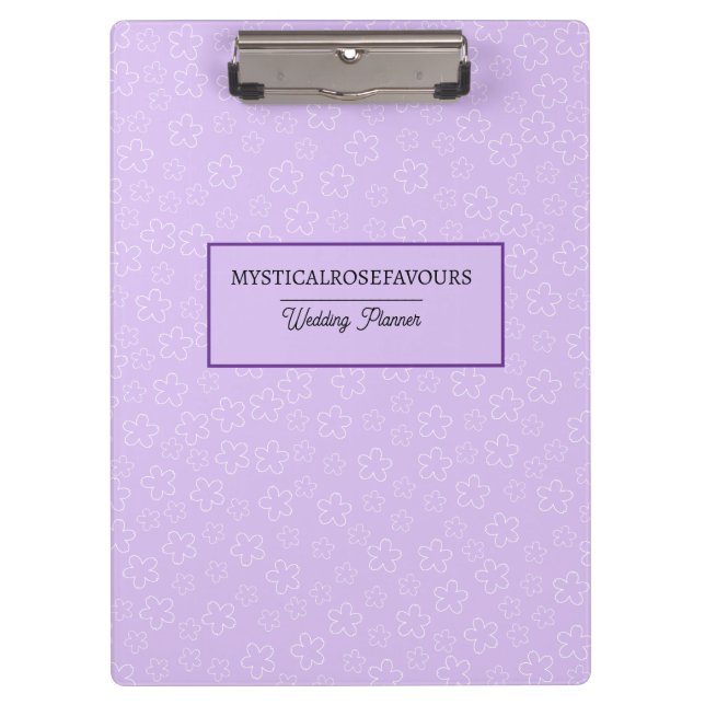 Personalised Lilac Blossom Clipboard Klemmbrett (Vorderseite)