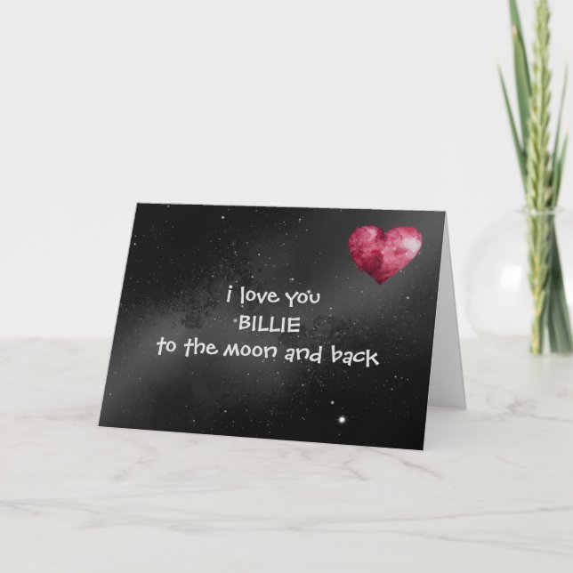 Personalised Love You to the Moon - folded card Dankeskarte (Vorderseite)