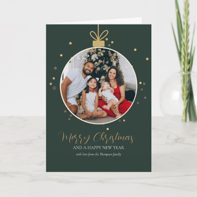 Personalised luxury modern family photo Christmas  Karte (Vorderseite)