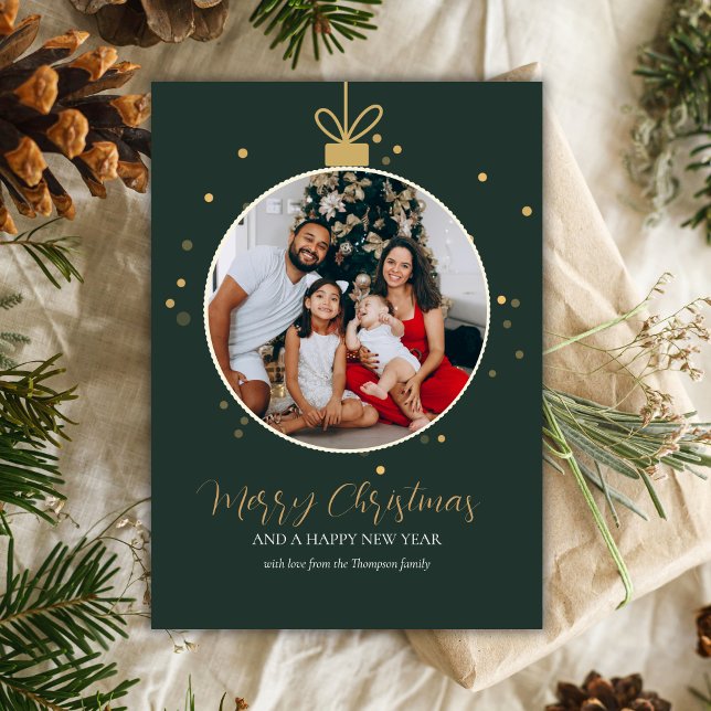 Personalised luxury modern family photo Christmas  Karte (Von Creator hochgeladen)