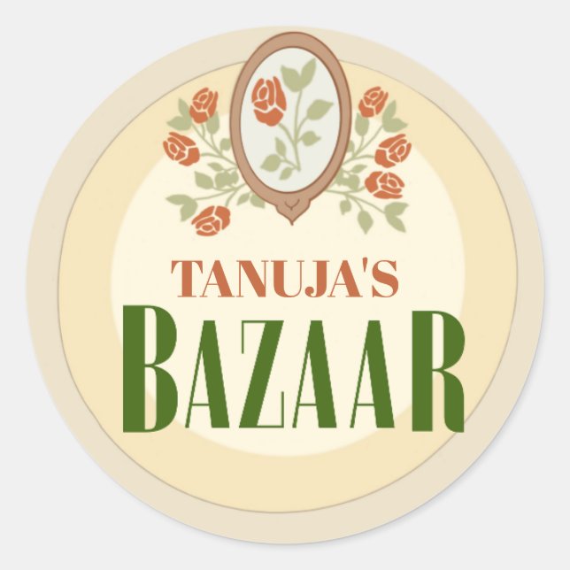 Personalised Mendhi Stickers |Henna Night Stickers (Vorderseite)