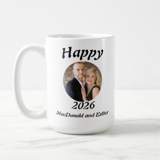 Personalised Modern Happy 2026 photo Kaffeetasse