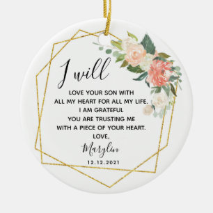 Personalised Mother of the Groom Floral Gift Keramik Ornament