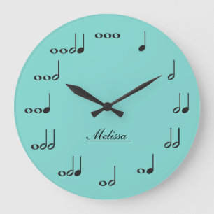 Personalised Music Notes Große Wanduhr