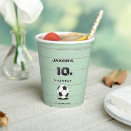 Personalised Name & Age Soccer Football Pappbecher